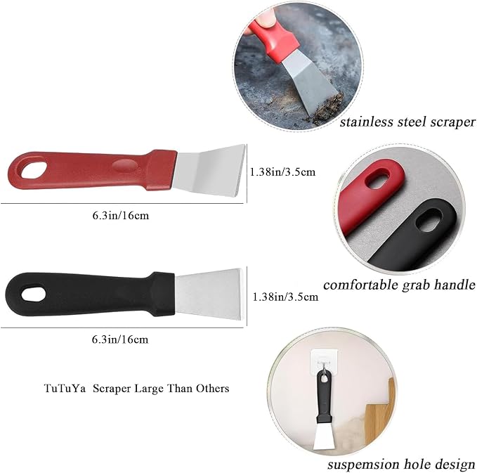 TuTuYa 10PCS Cleaning Brush Set, Multipurpose Household Cleaning Tool Kit | Remove Stubborn Dirt, Crevice Brush Easily Reach into Deep and Narrow Space, Toilet Cleaning Pumic Stone, Scraper for Kitchen