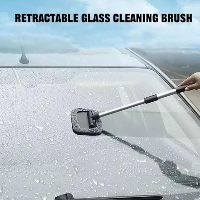 Windshield Window Cleaner Tool, Windshield Magnetic Car Window Cleaner, Magnetic Window Cleaner for Cars, Expandable Car Window Cleaner Tool with Microfiber Pads and Spray Bottles (2set)