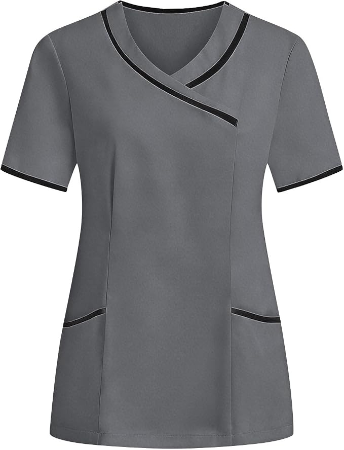 Housekeeping Uniforms - Women Lightweight Stretchy Scrubs for Cleaning Job, Breathable & Easy Care & Moisture-Wicking