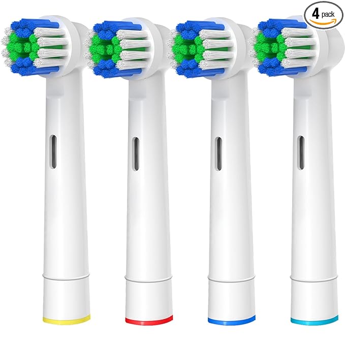 Replacement Toothbrush Heads Compatible with Oral-B Braun, 4 Pcs Professional Electric Toothbrush Heads Brush Heads for Oral B Replacement Heads Refill Pro 500/1000/1500/3000/3757/5000/7000/7500/8000