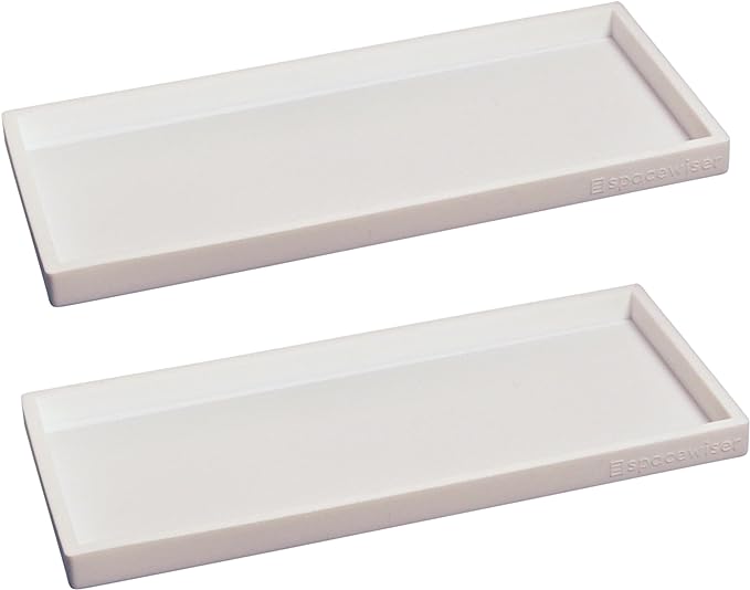 Spacewiser Silicone Countertop & Vanity Bathroom Tray – 2 PC 11.7" | Bathroom Tray Set, Bathroom Tray Countertop, Bathroom Counter Tray, Dish Soap Kitchen Tray & Bathroom Organizer Countertop