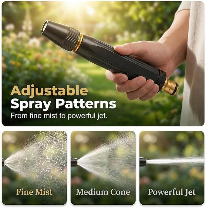 2026 Upgrade High Pressure Hose Nozzle, Adjustable Booster Home High Pressure Car Wash Water Gun with Power Washer Hose Attachment, for Plant Watering Lawn Car