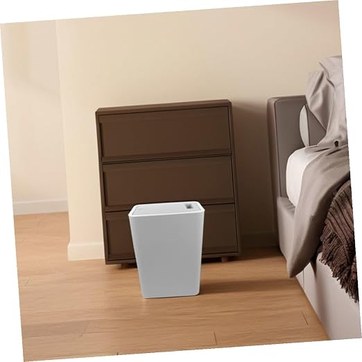 Slim Trash Can with Lid Portable Airtight Waste Bin for Bathroom and Kitchen Stylish Space-Saving Design for Compact Areas Elegant Decorative Garbage Can with Press Cover