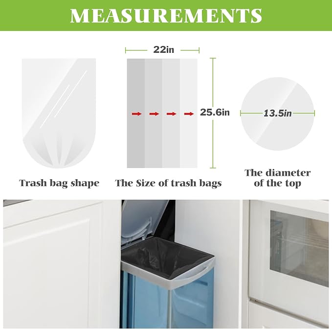 Teivio Medium Black Trash Bags 8 Gallon 70 Count Kitchen Garbage Bags | Fit 25-30 Liters,6,7,8,9Gal,Small Plastic Waste Basket Bins Can Liners for Home Bathroom Office Car,Unscented