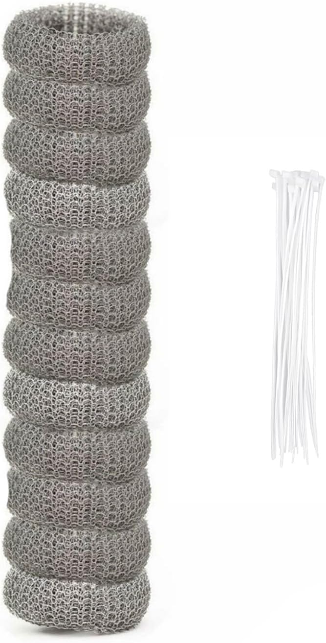 Stainless Steel Lint Traps for Washing Machine Drain Hose – Mesh Filter with Cable Ties for Laundry Sink and Drain Protection(12)