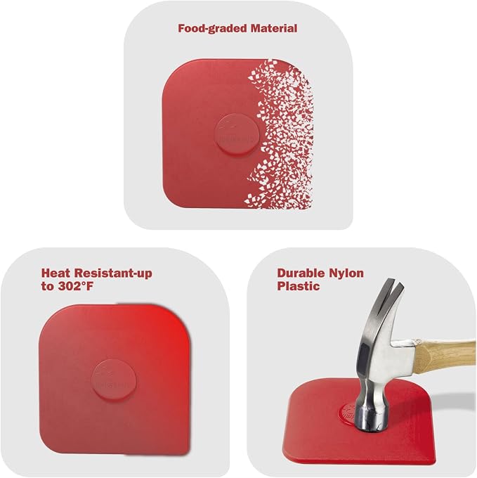 Pan Scraper, 5 Pcs Pot & Dish Scraper Plastic, Sturdy Scraper Kitchen Tool, Red | Pot Scraper Non Scratch for Cast Iron, Pot and Pan Cleaning, Food Scraper for Dishes, Home & Apartment Essentials, Red