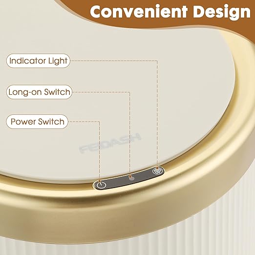 Automatic Bathroom Trash Can with Lid, Touchless Trashcan White Gold | 3.7 Gallon Motion Sensor Garbage Can, Cute Modern trash bin,Smart Waterproof Trash Bin for Bedroom, Office, Restroom,Outdoor