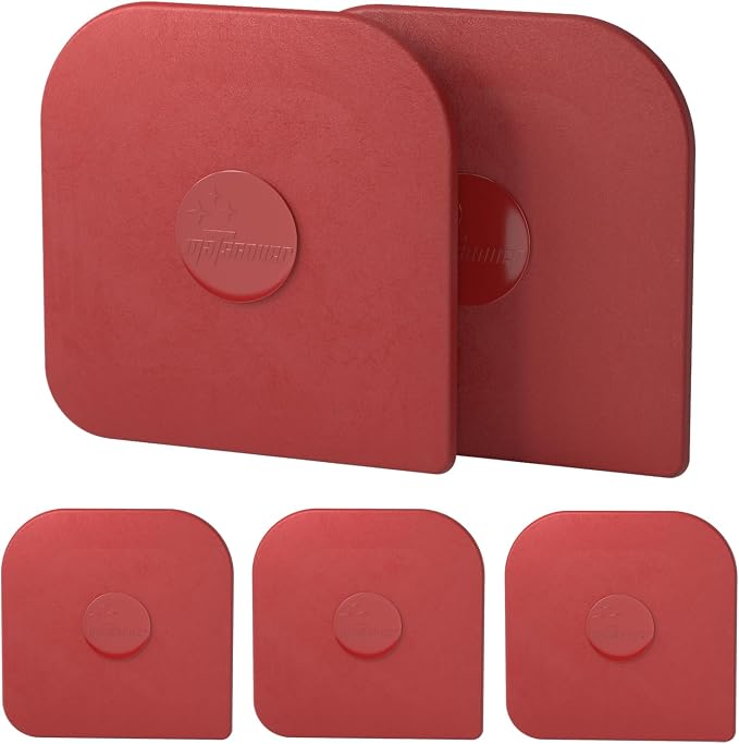 Pan Scraper, 5 Pcs Pot & Dish Scraper Plastic, Sturdy Scraper Kitchen Tool, Red | Pot Scraper Non Scratch for Cast Iron, Pot and Pan Cleaning, Food Scraper for Dishes, Home & Apartment Essentials, Red