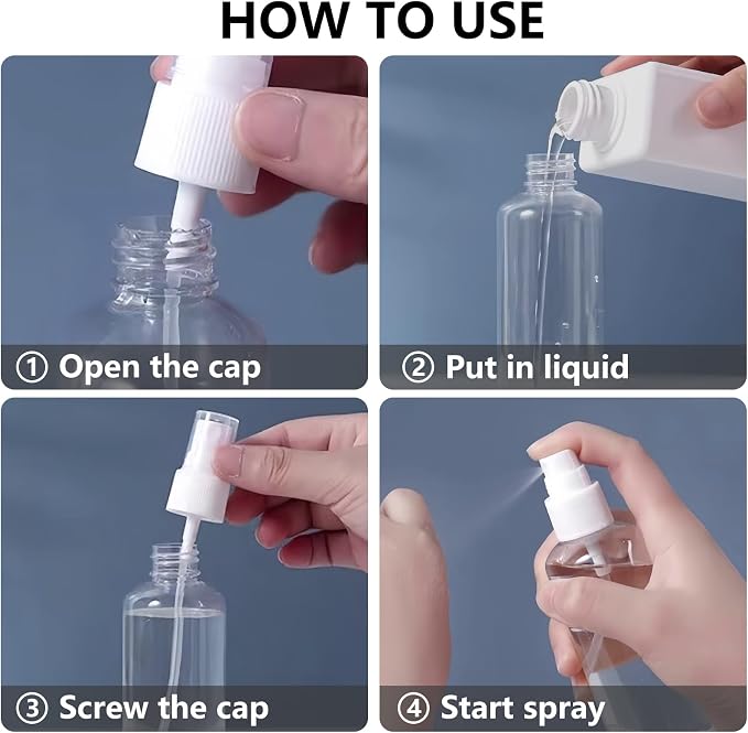 DTDNZKN 8 Pack 4 Oz (120ml) Small Spray Bottles, Fine Mist