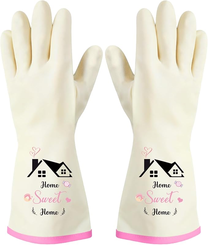 Rubber Cleaning Reusable Gloves, Practical House Warming Gifts | Dishwasher Reusable Gloves, Dishwashing Kitchen Household Essentials, Housewarming Xmas Cleaning Gifts for Cleaner Friends