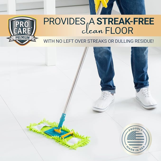 ProCare Lemon PoppySeed Floor Cleaner (Made in USA) | Streak Free Cleaner for Tile, Stone, Laminate, Vinyl & Natural Wood Floor Cleaner for Mopping, Floor Cleaning Solution - 32oz Spray Bottle