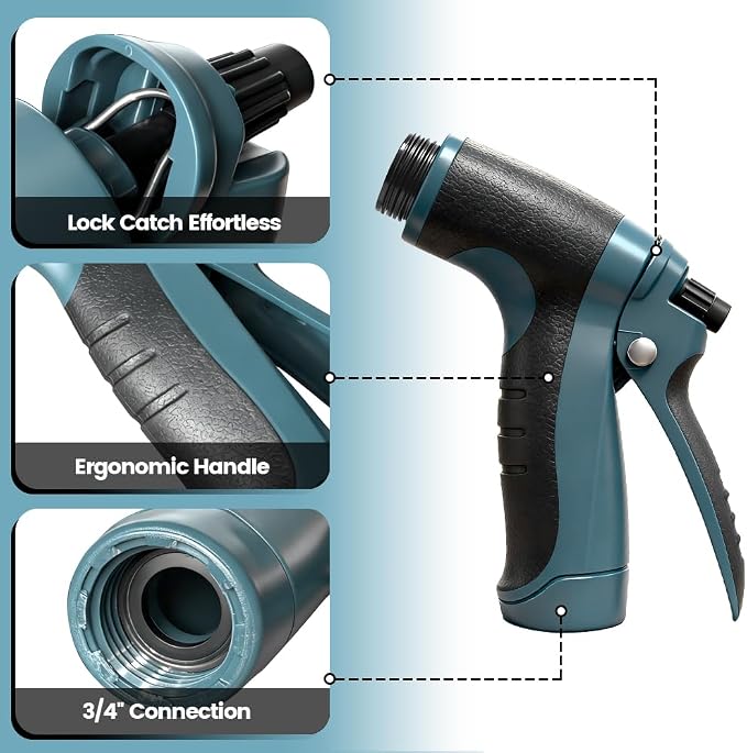High Pressure Garden hose Nozzle, Hose Sprayer with Soap Dispenser | Soap Sprayer for Garden Hose, Adjustable Nozzle for Gardening, Solar Panel Cleaning, Pet Showering