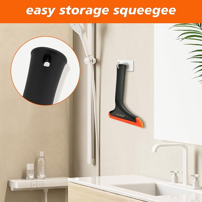 NEWISHTOOL All-Purpose Small Silicone Squeegee Window Tint Tool, 3 Pack | Small Squeegee for Shower Glass Door Mirror Car Windshield Kitchen Countertops Cleaning Water Removal Scraper w/ Hanging Hole