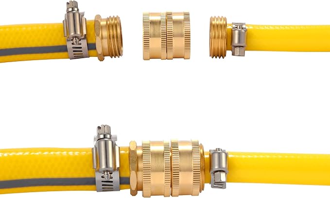 2 Pack 3/4" Garden Hose Connector with Dual Swivel for Male Hose to Male Hose, Double Female | for Male Hose to Male Hose