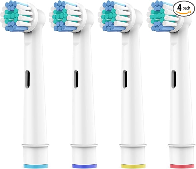 Toothbrush Heads for Oral B, 4 Pack Professional Electric Toothbrush Replacement Heads Medium Soft Dupont Bristles Replacement Toothbrush Heads Precision Clean Brush Heads Refills