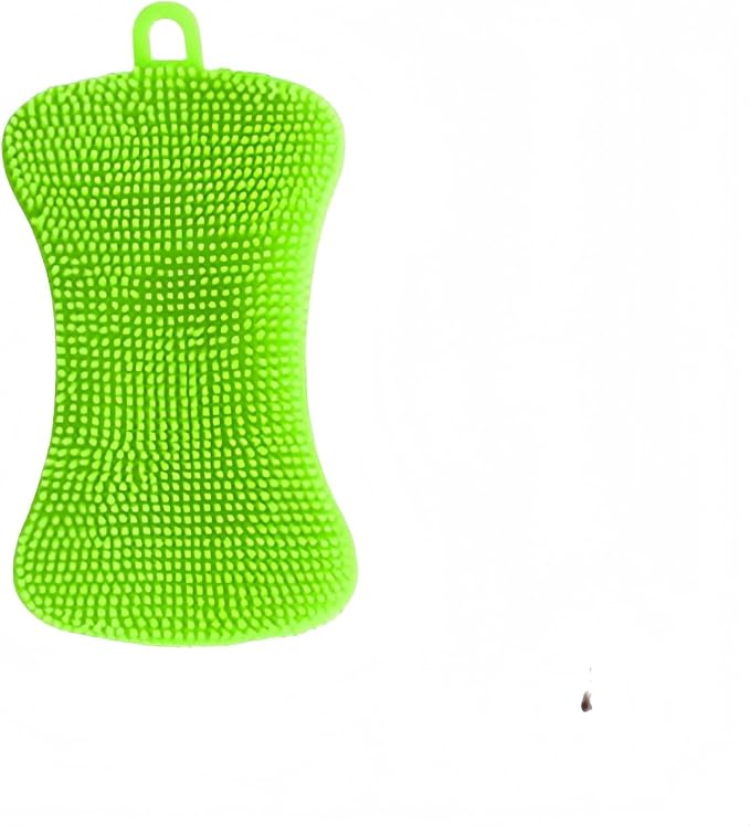 Silicone Dish Sponges for Kitchen – Double Sided Dish Scrubber, Non-Scratch & Fast-Drying Kitchen (Green)