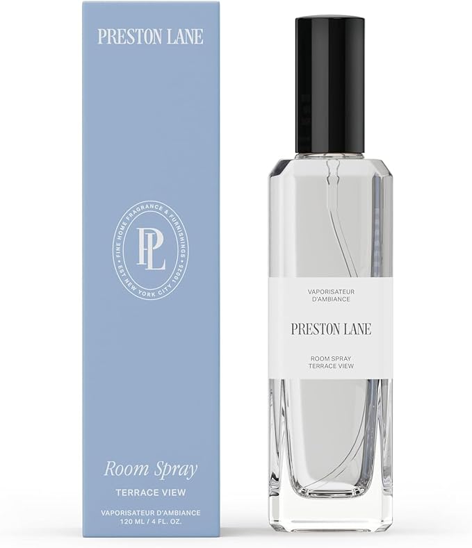 Preston Lane Room Spray Air Freshener, Home Fragrance - Terrace View | Water-based Non-toxic Air Freshener Spray, 3.4 fl oz, Elegant Long-Lasting Room Scent, Odor Eliminator, Fine Mist Spray