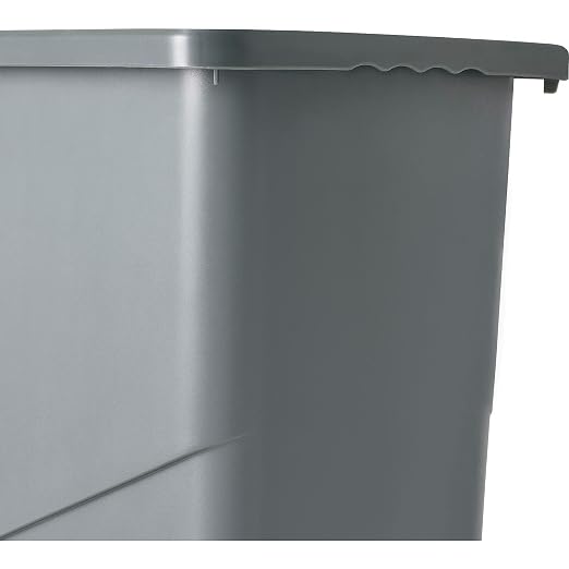 Global Industrial Slim Trash Container with Open Top, Plastic Construction, | 23 Gallon Capacity, 20"W x 11"D x 30"H, For Indoor Use, Lid Sold Separately, Gray