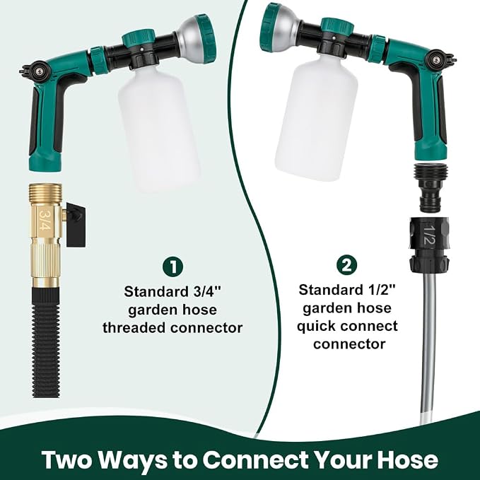 VENETIO 8-Dial Hose End Sprayer for Liquid Fertilizer/Soap | Precision Lawn, Yard & Garden Feeder with 34oz Bottle for Uniform Fertilizing and Watering Plants | Hose Attachment Nozzle Spray Gun