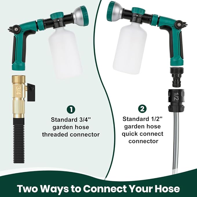 VENETIO 8-Dial Hose Attachment Spray Gun for Liquid Fertilizer/Chemicals | Precision Lawn & Garden Feeder for Uniform Fertilizing and Watering Plants | Hose-End Nozzle Sprayer with 34oz Bottle