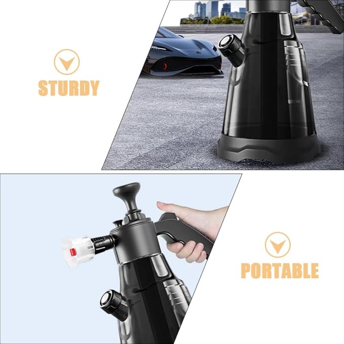 OSALADI Ml Black Pp Pressurized Mist Bottle Sprayer for Car Washing | Handheld Pump Design, Versatile Use for Gardening, Reliable Build with Sturdy Construction