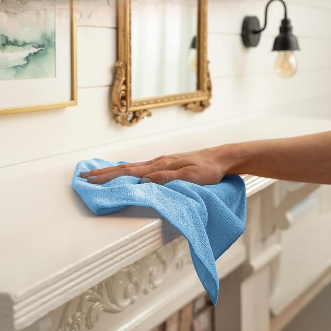 Avalon Towels Microfiber Cleaning Cloths (Value Pack of 24) - Size 12 x 12 Inches, Highly Absorbent Cleaning Rags, Lint Free, Reusable and Washable, Microfiber Towels for Cars