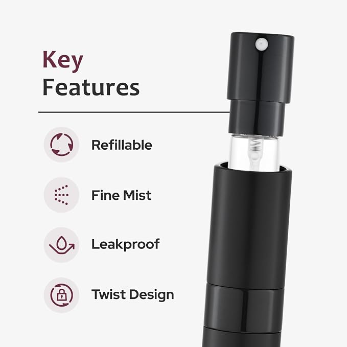 8ml Travel Perfume Bottle Refillable, 3 PCS Cologne Atomizer Spray | Twist-up empty sprayer, small refill dispenser, portable size for purse pocket, leakproof, TSA essential for men women -blue