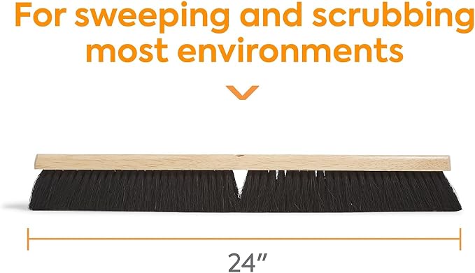 Coastwide Professional 24 Inch Push Broom Head, Tampico | Natural fiber bristles for sweeping floors in offices and facilities.