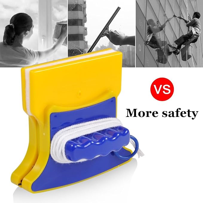 Double-Sided Magnetic Window Cleaner Glass Cleaning Brush Glass Wiper 2 Extra Cleaning Cotton Household Cleaning Tools