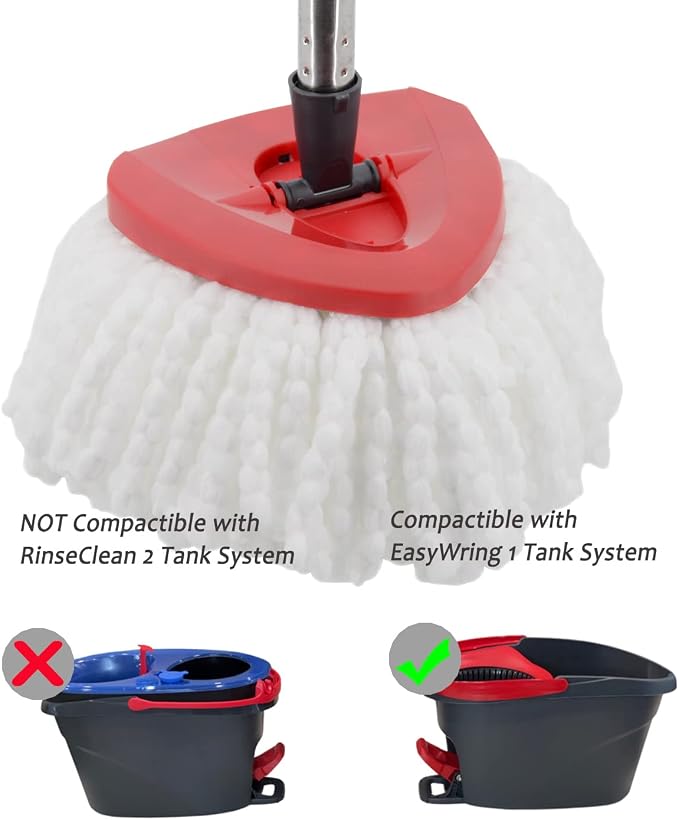 Spin Mop Replacement Heads Microfiber Mop Refills Replace Head Safe for Cleaning All Hard-surfaced Floors (White 3)