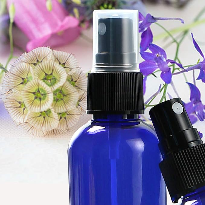 Spray Bottle, 2 oz Fine Mist Glass Spray Bottles, Little Refillable Liquid Containers for Watering Flowers Cleaning (16 Pack, Blue)