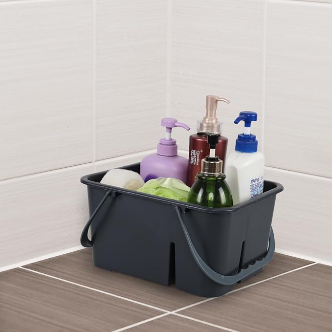 Bringer Small Plastic Cleaning Caddy, Portable Organizer Tote | Lightweight Carry Handle, Multipurpose for Cleaning Supplies, Laundry, Kitchen, Bathroom and Garage Storage