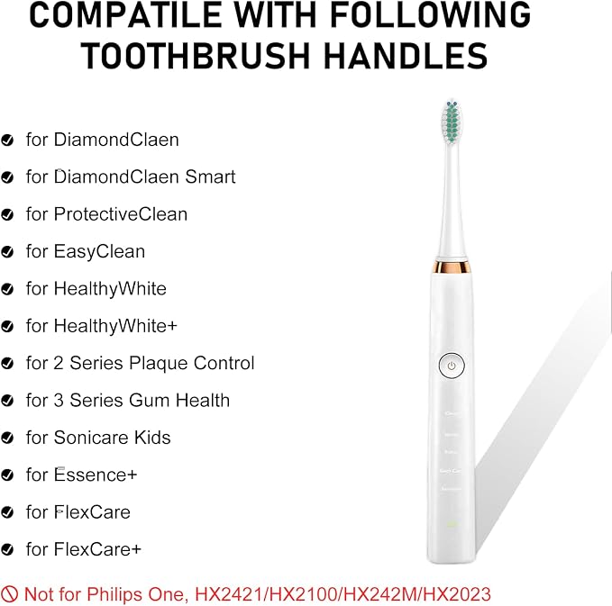Toothbrush Heads, 4 Pack Electric Toothbrush Replacement Heads for Philips Sonicare Soft Dupont Bristles Replacement Toothbrush Heads for Oral Care