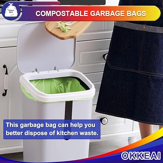OKKEAI Small Trash Bags 3 Gallon, Green Bathroom Trash Bags, 100 Counts | Strong Garbage Bags, Ideal for Bedroom, Office and Indoor Waste Bins