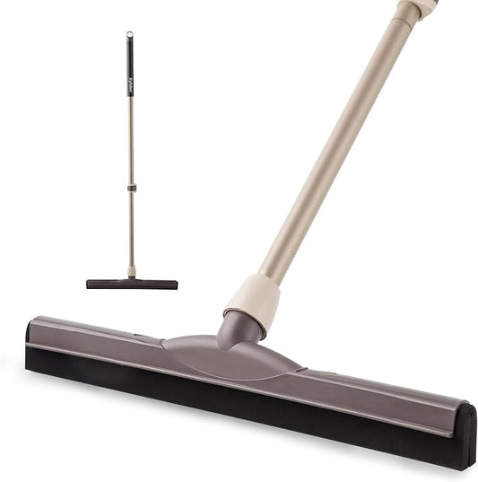Eyliden Floor Squeegee for Water Removal, 17" Dual-Layer EVA Soft Blade | Won’t Scratch Floors, Quick Water/Soap Removal in One Pass, for Kitchen, Bathroom, Tile, Hardwood, Telescoping Long Handle