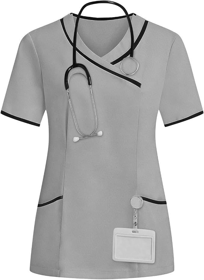Housekeeping Uniforms - Women Lightweight Stretchy Scrubs for Cleaning Job, Breathable & Easy Care & Moisture-Wicking