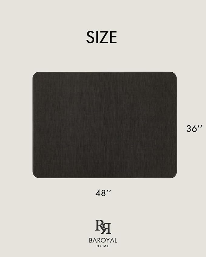 Baroyal Office Chair Mat for Hardwood Floor Under Desk Computer Rolling Chair Mat for Wood/Tile Floor Non-Slip Heavy Duty Desk Rug PVC Plastic Hard Floor Protector 36" x 48" (Espresso)
