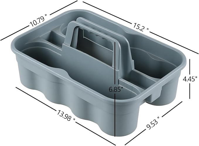 Ramddy Compartment Plastic Cleaning Caddy Basket, 4 Packs | Multipurpose, Commercial, Household Organizer Caddies