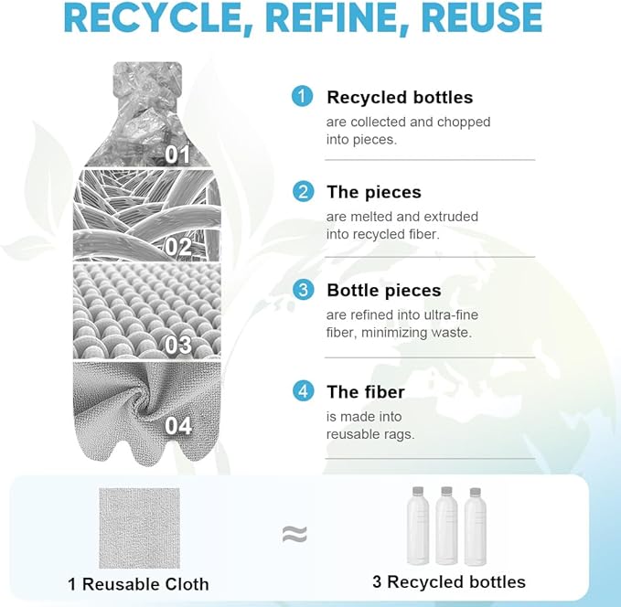 AIDEA Microfiber Cleaning Cloth 330 Sheets 6 Roll, Cleaning Rags 11×9" | Reusable Paper Towels, Shop Towels, Shop Rags, Cleaning Towels for Automotive, Workshops, House, Cleaning Supplies, Grey