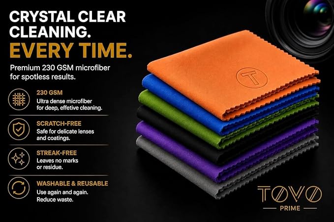 Microfiber Cleaning Cloth for Glasses & Camera – 230 GSM Ultra Soft Lens Cloth for Screens, Laptop & Tablet, Streak-Free, Lint-Free, Scratch-Safe (Multi Colours, 15x18 cm (6x7 inch))