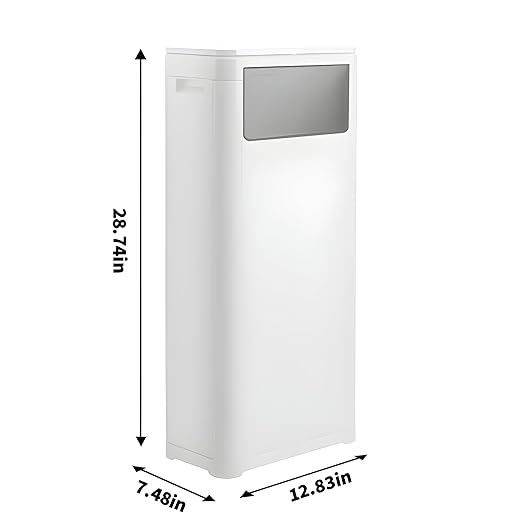 WanWanKa Trash Can with Lid, Large Tall 8 Gallon Commercial Trash Can,White | Plastic Waste Bin with Press top Lid, White Garbage Can Suitable for Kitchen, Bathroom, Bedroom, Living Room, Office