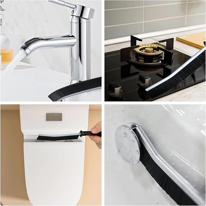 13pcs Household Cleaning Tools 2 in 1 Groove Cleaning Brush Window Track Cleaning Tools Hard Bristle Crevice Cleaning Brush Wire Brushes for Cleaning Rust