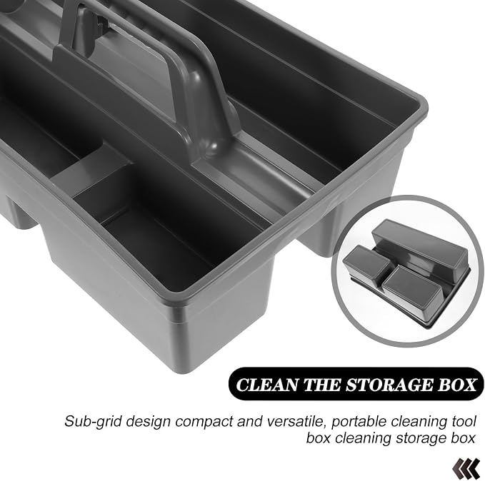 Portable Cleaning Tool Carrier Box with Handle Pp Organizer for Bathroom | Cleaning Supplies Storage Holder, Household Housekeeping Basket, Toilet Cleanup Use