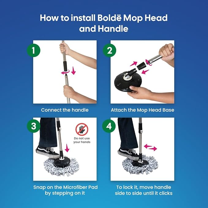 Thunder Mop Spin System - Double-Sided -3 Free Refills (Lime/Forest) | 2 Compact Stackable 6L Buckets, Microfiber Head, Stainless Steel Wringer, Antifungal Quick-Dry Cleaning, Soap Dispenser