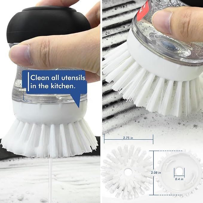 Palm Brush Refills for OXO Soap Dispensing Dish Brush | 8 Pack Cleaning Replacement Brush Head for OXO Palm Brush