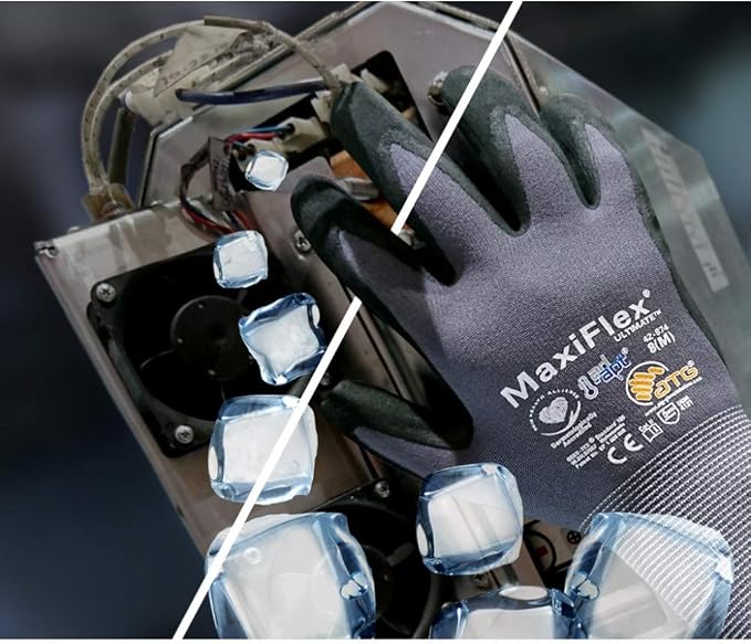 MaxiFlex 34-874 Seamless Knit Nylon Gloves with Nitrile Coat and Micro Foam Grip on Palm and Fingers