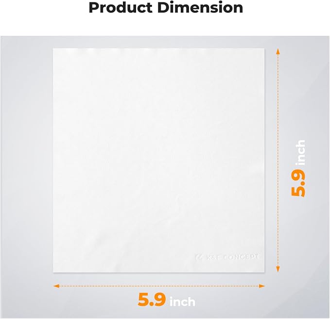 K&F CONCEPT Vacuum Packaging Microfiber Cleaning Cloths X20,for Glasses | Whtie,High-Efficiency Cleaning,Safe to Use,Washable Reusable,Easy to Carry,for TV Screen Laptop Computer iPhone filter,MC03