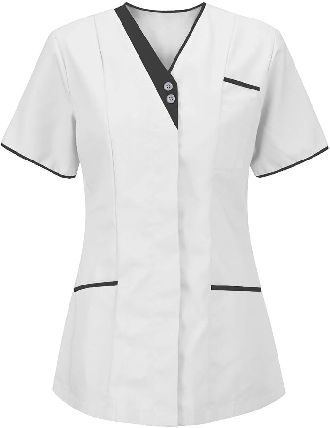 Lightweight Nursing Scrubs for Women Housekeeping Uniforms for Women Short Sleeve Scrub Tops Cleaning Uniform