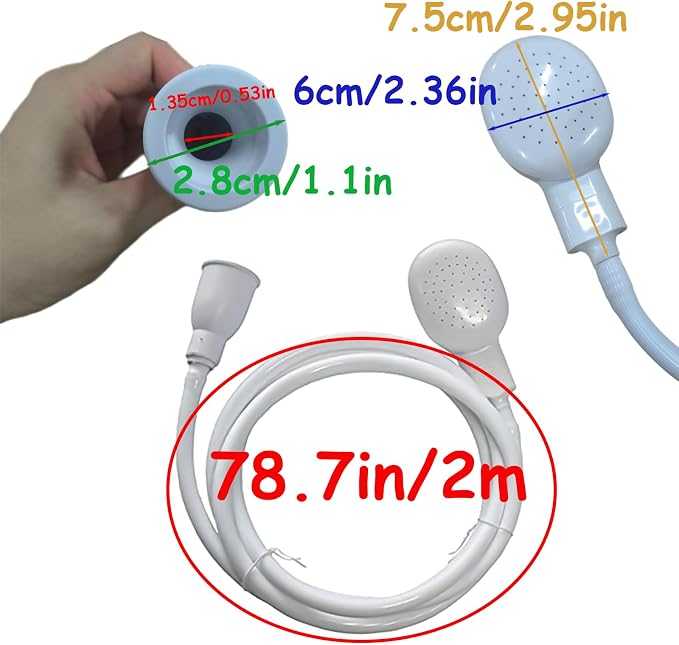 78.7in Portable Sink Hose Sprayer, Shampoo Sprayer Handheld Hose Shower Head Spray Hose for Bathing Baby, Pets Shower, Washing Hair, Rinsing Vegetables,Utility Sink