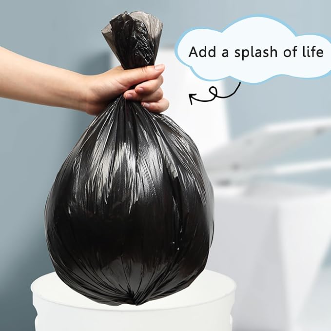 Trash Bags, Garbage Bags, 160 Count 6 Gallon [Extra Thick][Leak Proof] Rubbish Bags Wastebasket Bin Liners for Home Office Trash Can Black